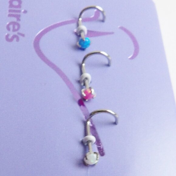 Claire's Bundle of 2 Packages Stainless Steel Nose Jewelry 6 Total Studs 20G New - Picture 4 of 7